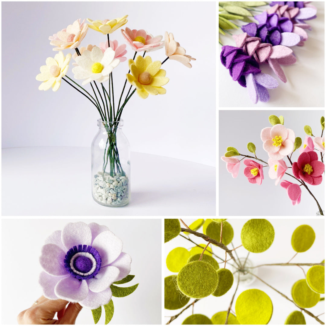 Posy Collection felt flower craft kits by The Handmade Florist