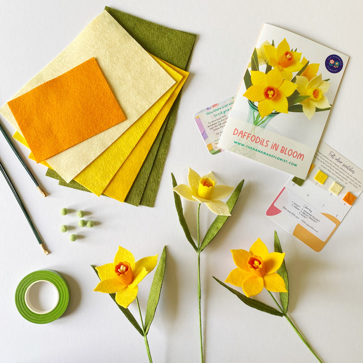 The Handmade Florist felt daffodil craft kit - learn to make felt flowers