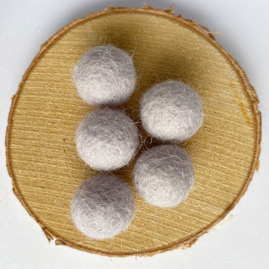 Felt Balls: Light Silver