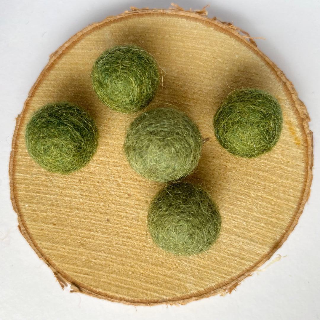 Felt Balls: Dark Olive Green