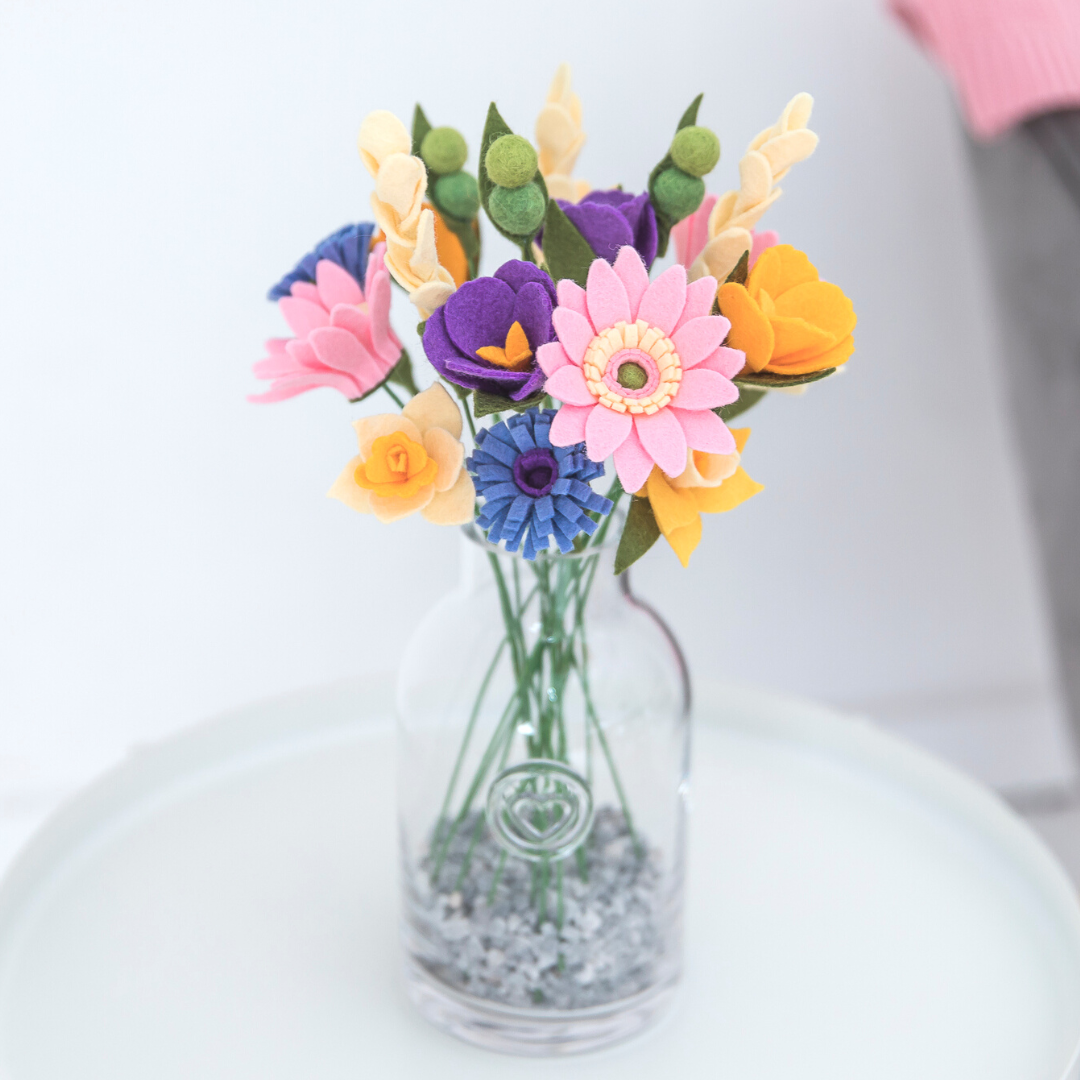 Cottage Garden Bouquet felt flower craft kit The Handmade Florist