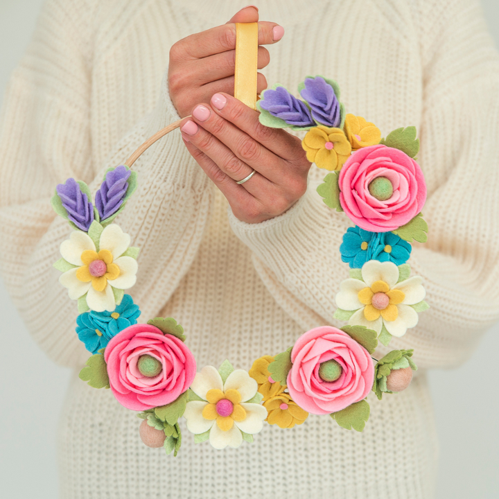 All That Blossoms felt flower wreath craft kit The Handmade Florist
