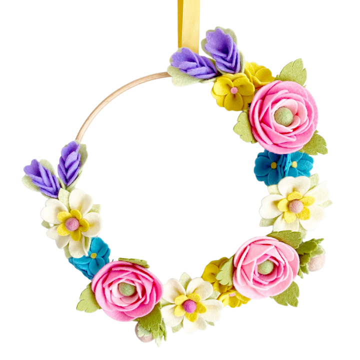 All That Blossoms Wreath felt flower craft kit by The Handmade Florist