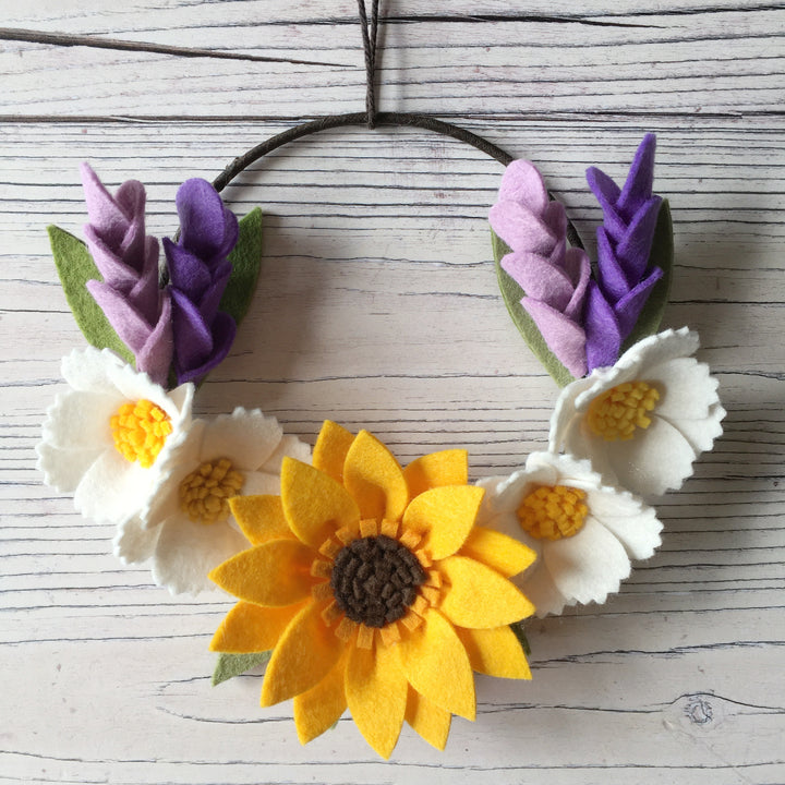 Cosmos Mini Wreath felt flower wreath by The Handmade Florist