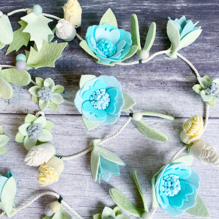 woodland wonders felt flower garland