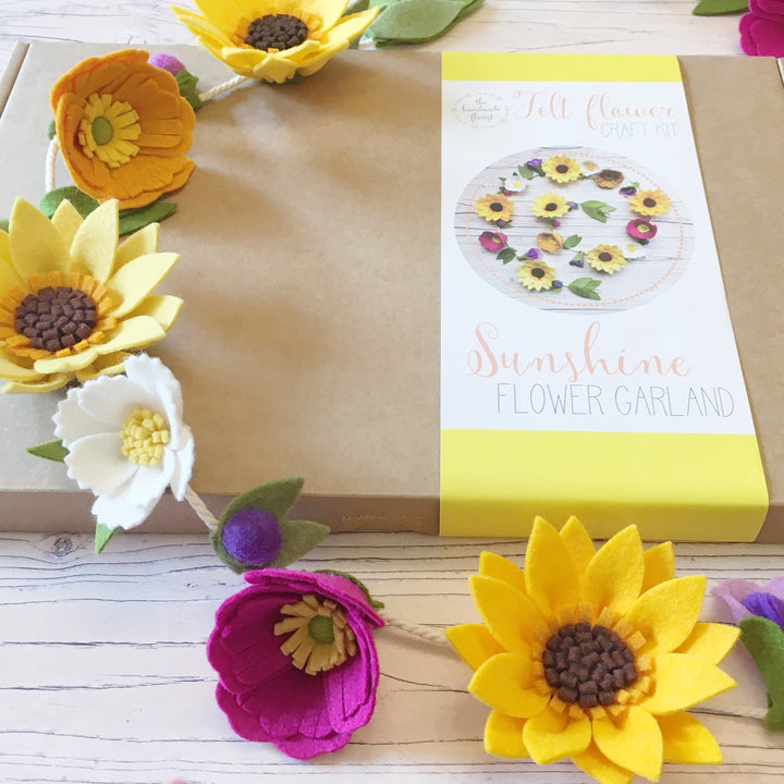 Sunshine Flower Garland felt flower craft kit The Handmade Florist