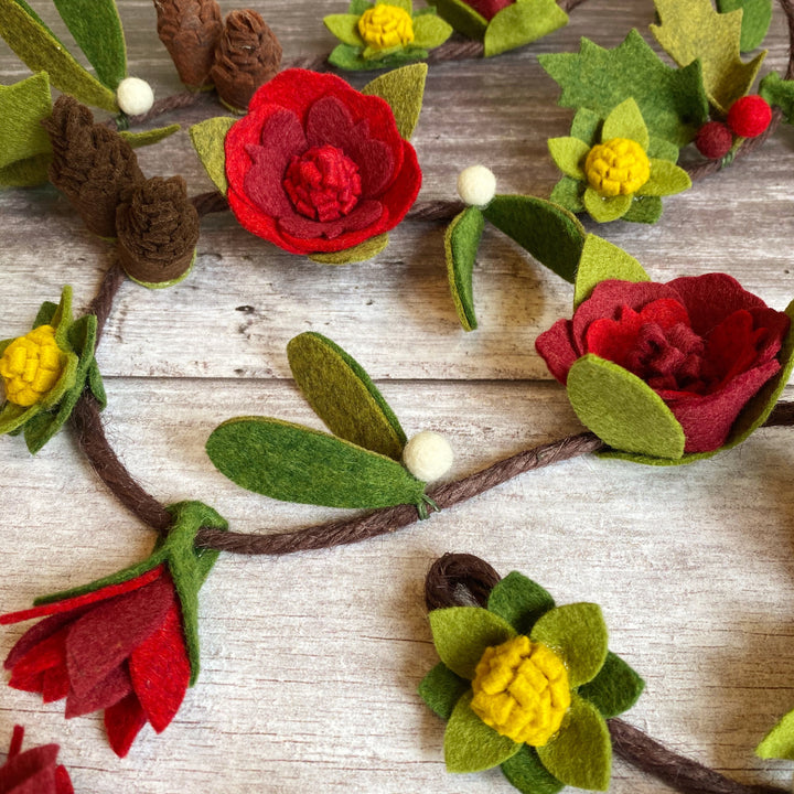 woodland wonders felt flower garland
