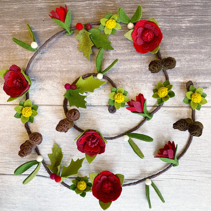 woodland wonders felt flower garland