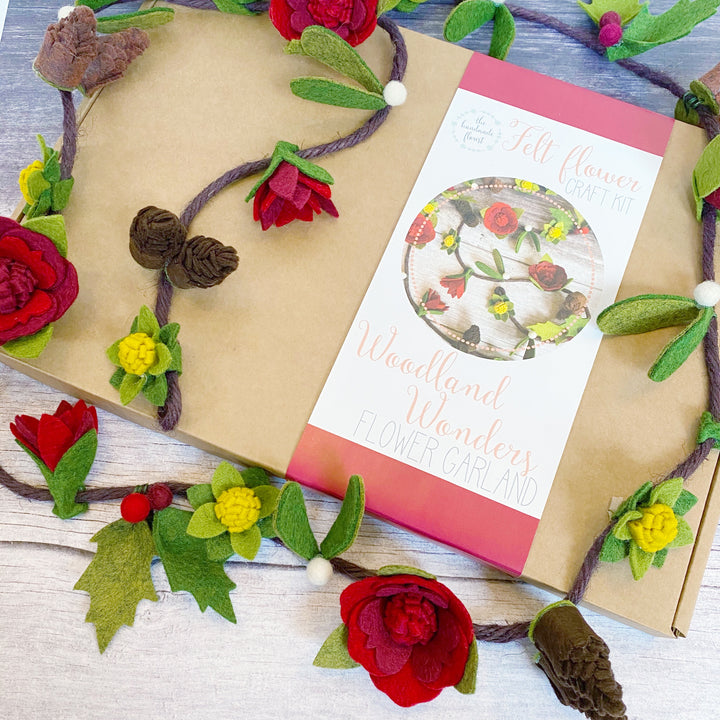 woodland wonders felt flower garland