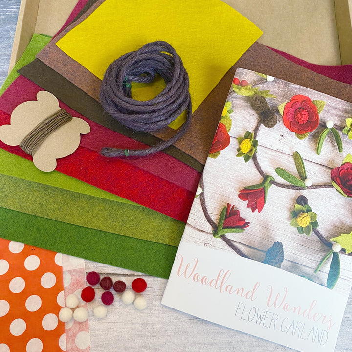 woodland wonders felt flower garland craft kit
