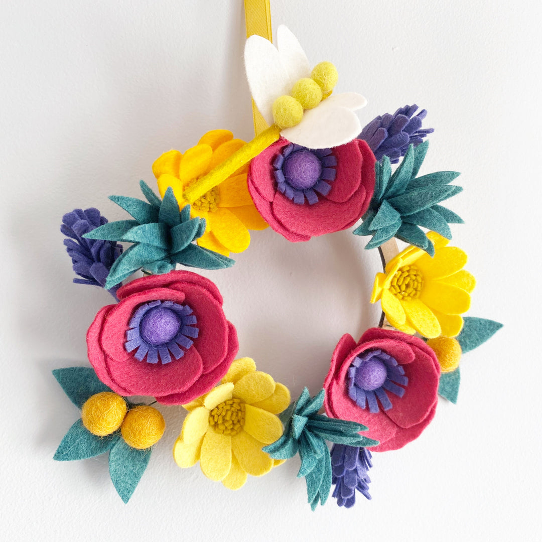 Walk Beneath the Flowers felt flower wreath craft kit