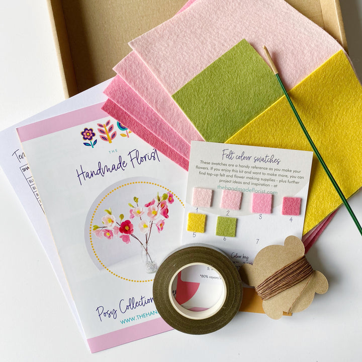Posy Collection Cherry Blossom felt flower craft kit The Handmade Florist