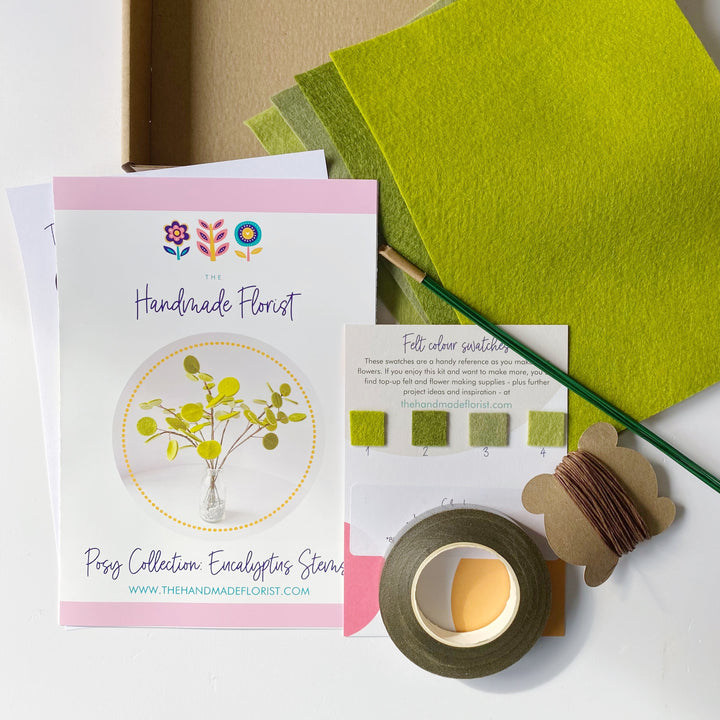 Posy Collection Eucalyptus Stems felt flower craft kit The Handmade Florist