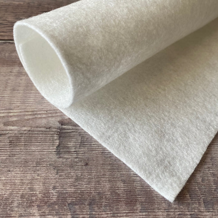 wool blend felt pure white -the handmade florist