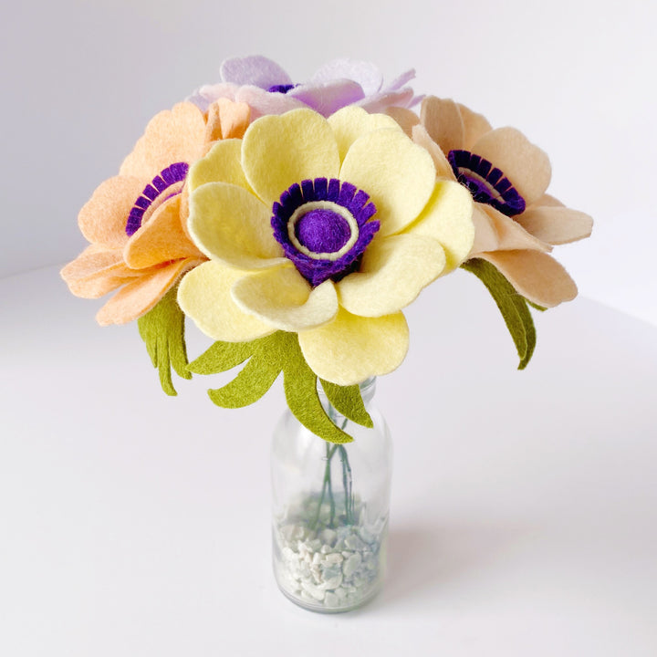 Posy Collection Anemones felt flower craft kit The Handmade Florist