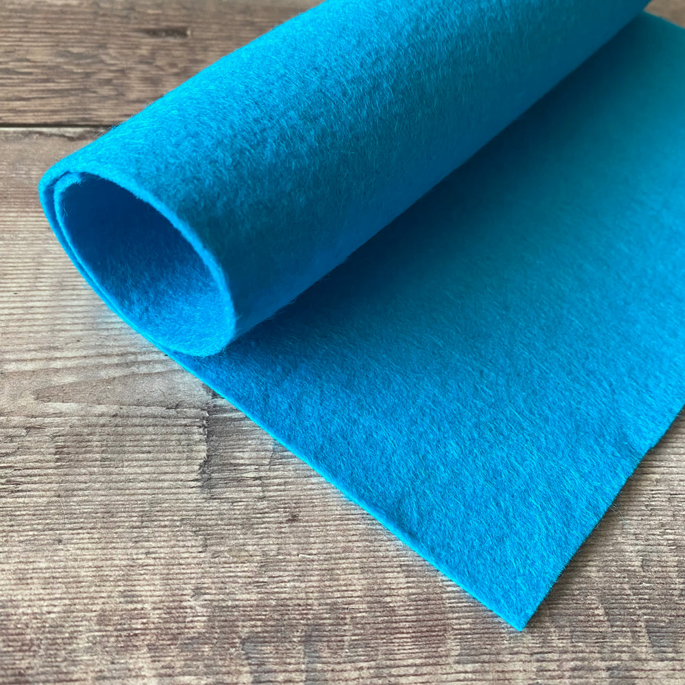 wool blend felt tropical blue - blue bayou - the handmade florist