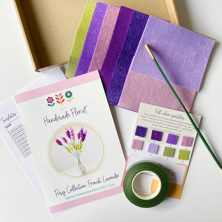 Posy Collection French Lavender felt flower craft kit The Handmade Florist