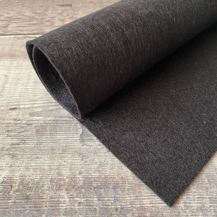 wool blend felt black - the handmade florist