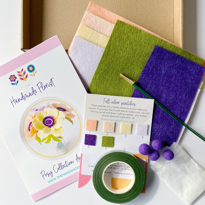 Posy Collection Anemones felt flower craft kit The Handmade Florist