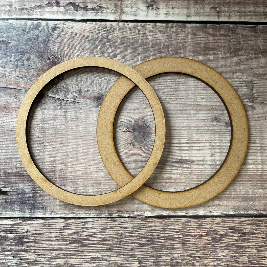 Set of 2 MDF wreath hoops