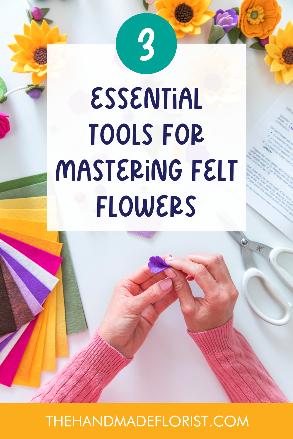 3 essential tools for making felt flowers - learn how to make felt flowers