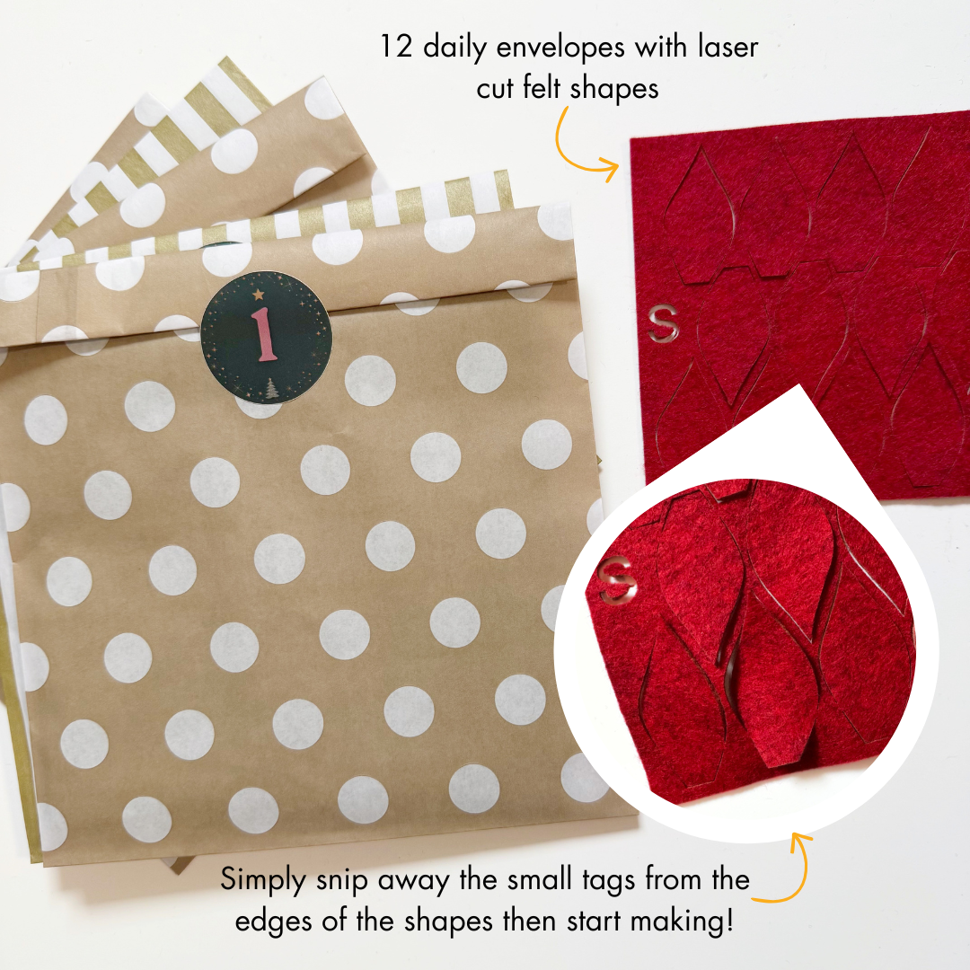 Felt sheets with laser cut shapes