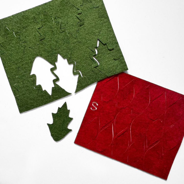 Felt sheets with laser cut shapes
