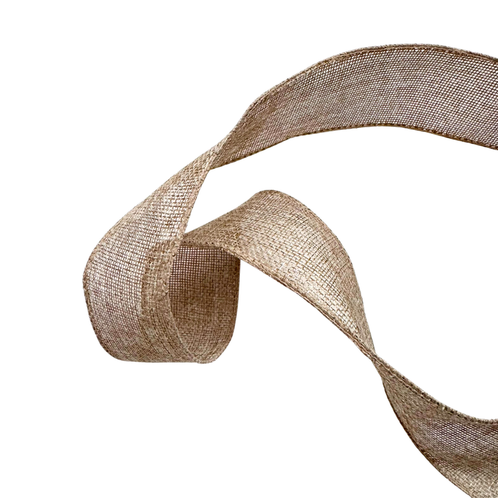 Wired edge burlap ribbon 50mm x 10m