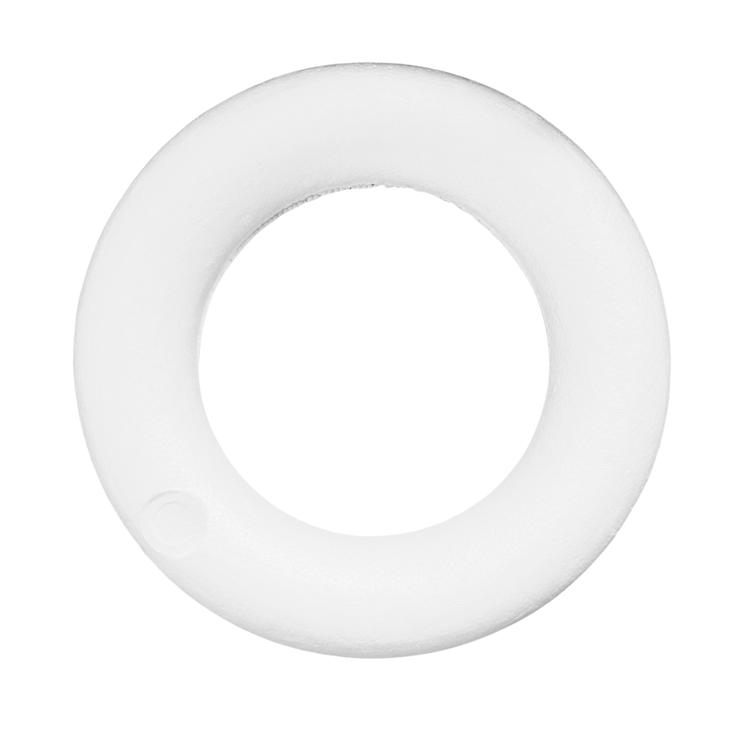 White circular polystyrene flat backed wreath ring