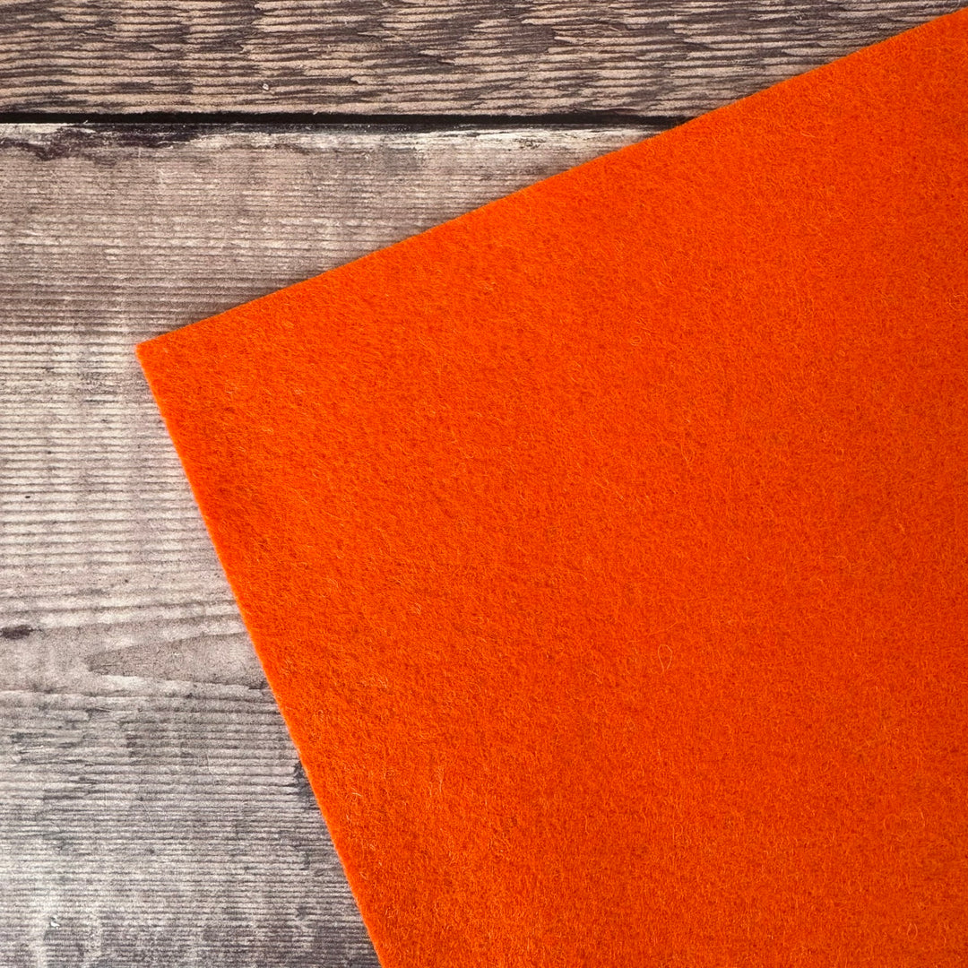 A rich orange shade of wool-blend felt