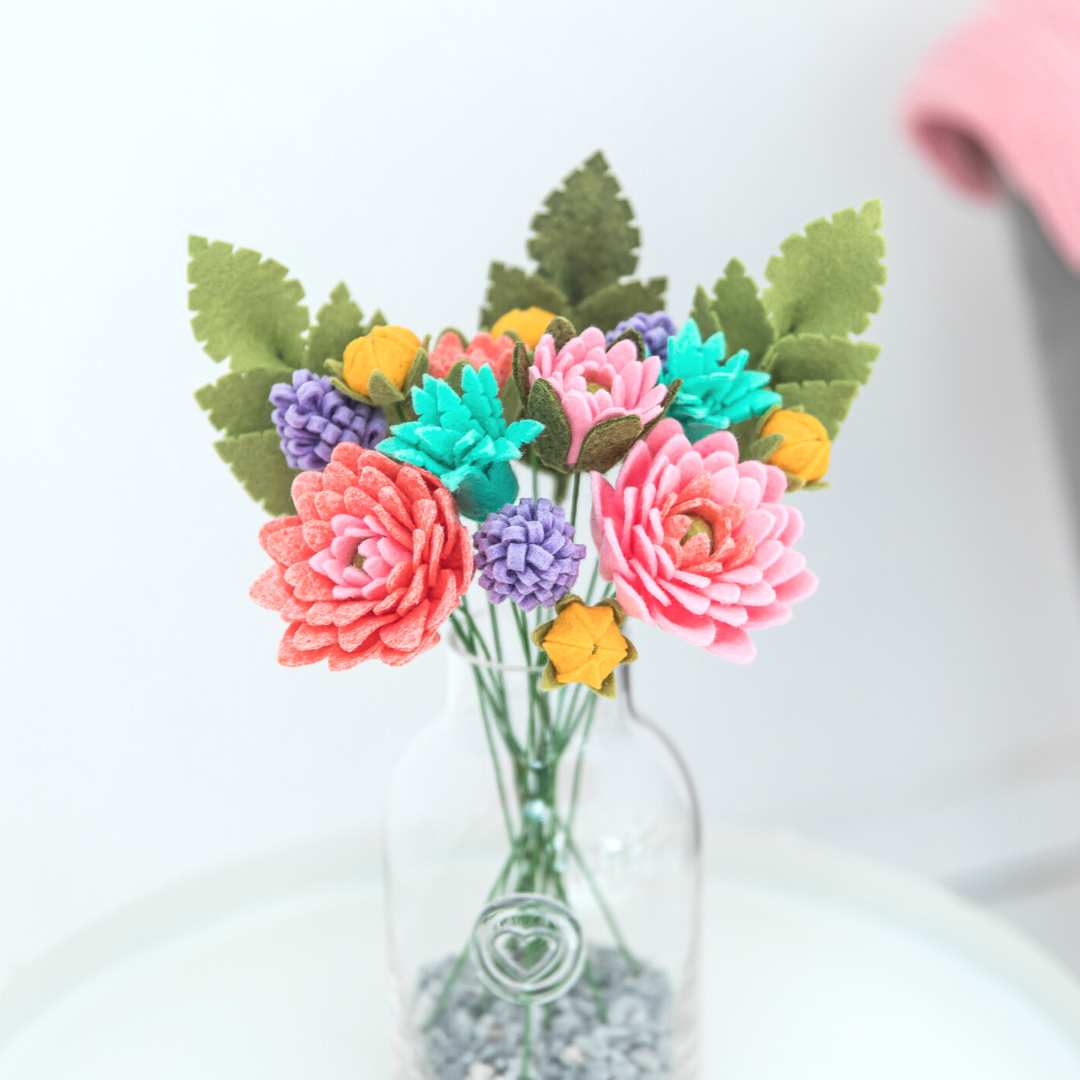 Dahlias in Bloom Bouquet craft kit The Handmade Florist