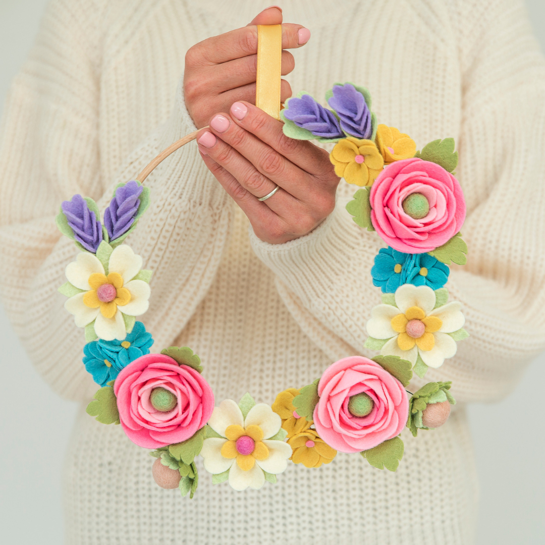 All That Blossoms felt flower wreath craft kit The Handmade Florist