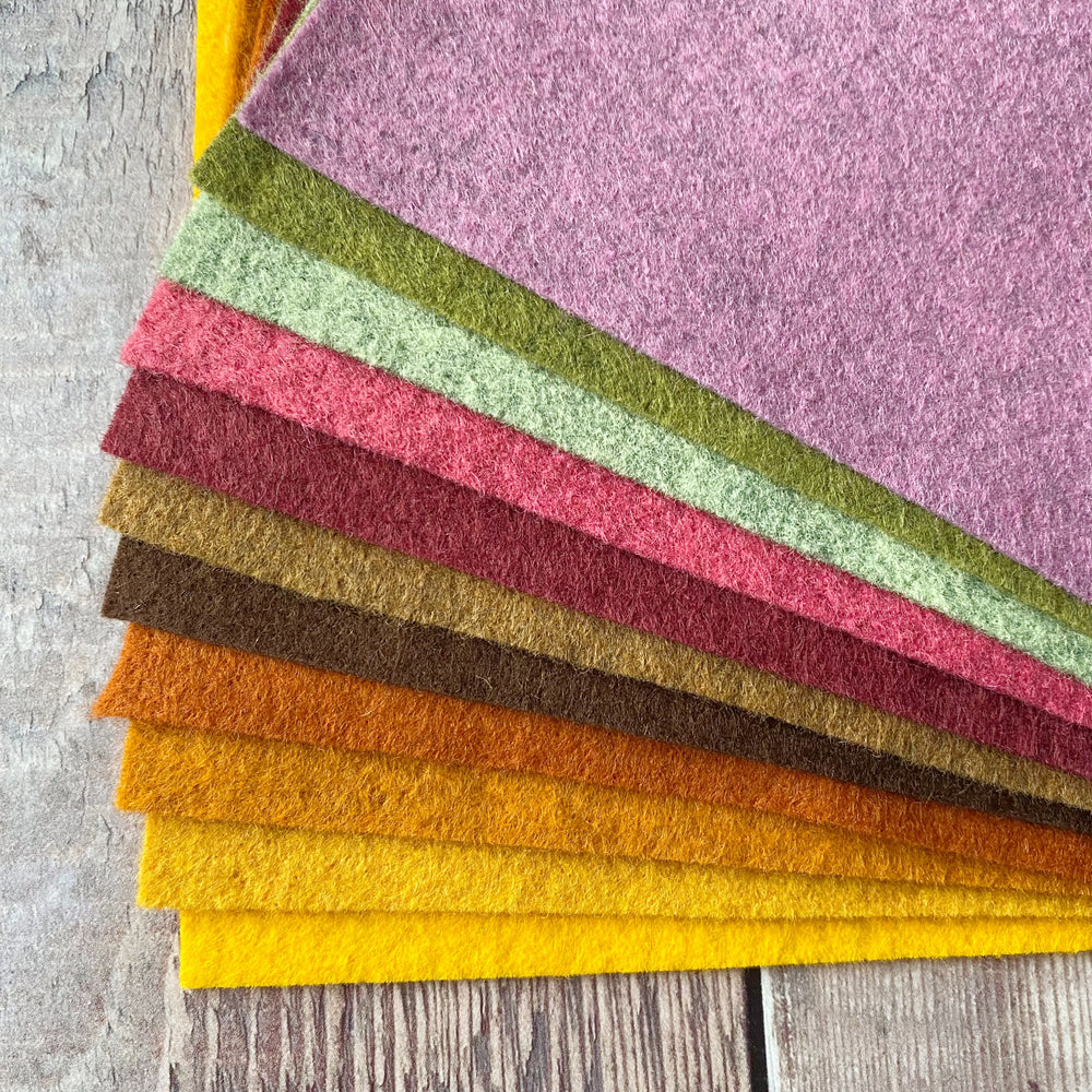 Autumn Leaves wool blend felt pack The Handmade Florist