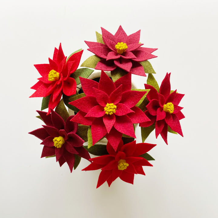 Winter Poinsettias felt flower craft kit from The Handmade Florist