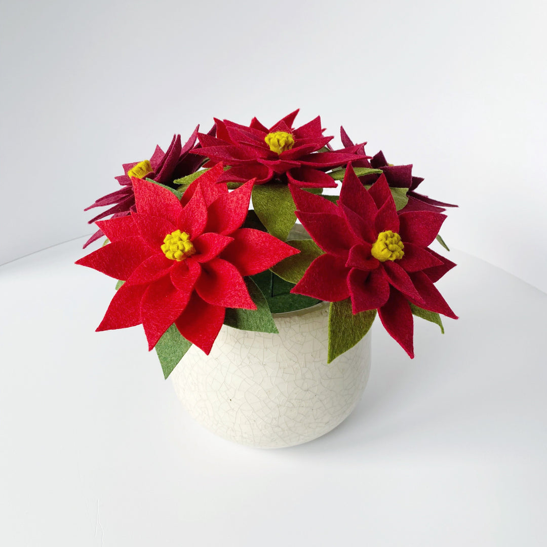 Winter Poinsettias felt flower craft kit from The Handmade Florist