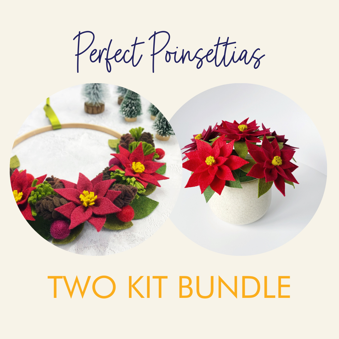 Perfect Poinsettias felt flower craft kit bundle from The Handmade Florist
