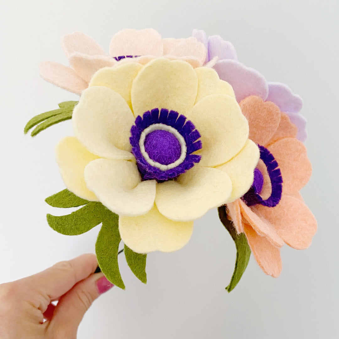 Posy Collection Anemones felt flower craft kit The Handmade Florist